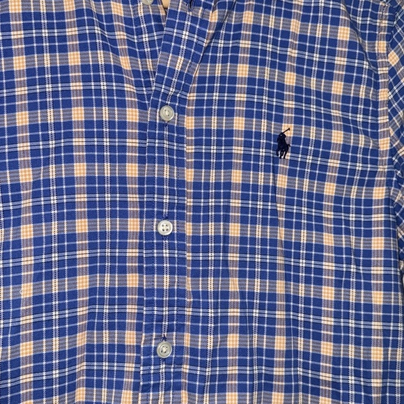 Ralph Lauren plaid button Down classic casual long sleeve shirt boys large 14 16 - Picture 2 of 4